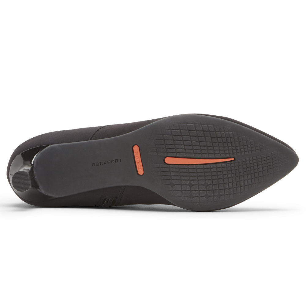 Botki Rockport Damskie Czarne - Total Motion Alaiya Stretch - ZK9841065